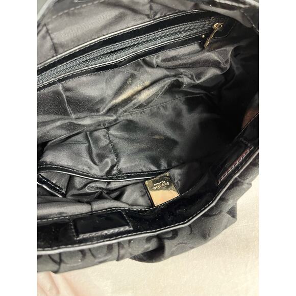 Simply Vera Crescent Hobo Shoulder Bag Purse Black Jacquard Print Vera Wang - Picture 5 of 6